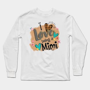 Womens I Love Being A Mimi Heart Mother's Day Gift Long Sleeve T-Shirt